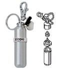 Zippo Aluminum Fuel Canister  Reusable  Key Ring  Flint Storage   More  121503