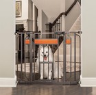 Home Design Extra Wide Walk Thru Pet Gate Small Pet Door Includes Dcor Hardwood
