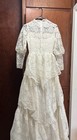 Vintage Union Made Wedding Dress S m Tiered Skirt Lace