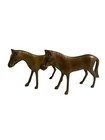 Set Of Two Vintage Art Deco Solid Brass   Unpolished Horse Figurines  4 5   
