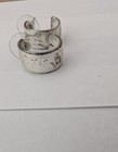 Silver Tone Metal C-shaped Round Hoop Earrings  Butterfly Back  No Stone