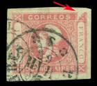 Argentina 1862 Liberty Head  1p Rose  Sc  12b Used Xf sup W printing Flaw At Top