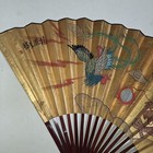 Vintage Large Chinese Oriental Asian Wall Fan Decor Dragon Pearl Wisdom 30x52 