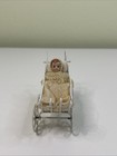 Miniature Ornate Dollhouse Bisque Porcelain Baby Doll In Metal Carriage