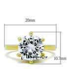 3 5ct Round Cut Cz Stainless Steel 14k Gold Ion Plated Engagement Ring Size 5-10