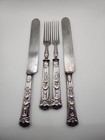 Antique Silver Plated Set Of 2 Forks   2 Dinner Knives