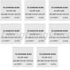 10 Pcs box Dental Surgical Round Ball Standard Grit Fg Diamond Burs Long 25mm