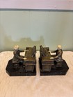 Vintage Pair Of J b  Hirsch Beethoven Bronze Bookends W marble Base  1932