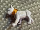 Vintage Ceramic French Bull Dog Figurine  Mcm  White 4  Long  Japan