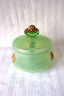 Vintage Murano Vincenzo Nason Jadeite Opaline Glass Candy Box C 1960