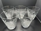 Set Of 5 Vintage Etched Cherub Drinking Glasses