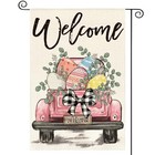  Welcome Easter Eggs Truck Garden Flag 12x18 Inch Double Garden Size-12 X 18 
