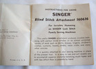 Singer Low Shank Blind Stitch Attachment 160616 Binder 160359 And Manual No Box