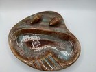 Vintage Shell Ashtray Usa Made Mcm Drip Glaze - Ocean Beach Fun 11x9 Euc