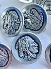 Vintage Novelty Indian Head Nickel Button Lot Of 12