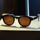 Men s Retro Vintage Polarized Sunglasses Johnny Depp Black Glasses Brown Lenses