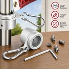 2pcs Flag Pole Ring Aluminum Alloy For 0 75-1 In  Pole 360   Rotating Tangle Free