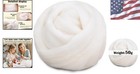 Natural Wool Roving Yarn 1 76oz     Perfect For Needle Felting   Crafts