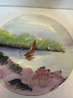 Vintage Ucagco Small Teacup   Saucer Set Sailboat Scene W Gold Trim Japan