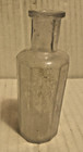 Antique 3  Open Pontil Bottle 12-sided Aqua Glass Medicine Apothecary Cork Top