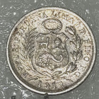 1911 F g Peru 1 2 Dinero Silver   Ir On Stems 