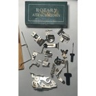 Vintage Singer Sewing Machine Lot 15 Attachments Greist 1941 Manual Rotary Box