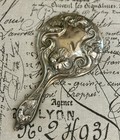 Gorgeous  Vintage Silver Plated Art Nouveau 9 1 4    Vanity Hand Mirror