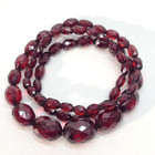 Faceted Cherry Red Bakelite  tested  Beaded Necklace Imitation Amber Art Deco