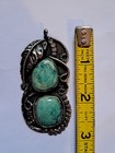 Vintage 1970s Navajo-style Sterling Silver Turquoise Pendant Southwestern 32 Gra