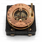 Sundial Clock Compass With Leather Case Brass Nautical Gift Vintage Decor Gifts