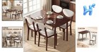 Dining Table Set 4 Chairs 47 2 W X 29 5 D X 29 3 H Water-resistant