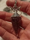 Stunning Amethyst In Resin Triple Moon Pendulum Healing Wicca Pagan