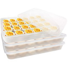 3pcs Deviled Egg Platter  Carrier With Lid 72egg Slots For Party Home Kitchen