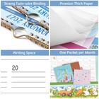 2027 Calendar - 2027 Wall Calendar With Dual Storage Pockets  12 x 12  - Blue