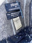 Drake   s London Scarf Gray Navy Stripe Wool Angora Made In Scotland Drakes Auth