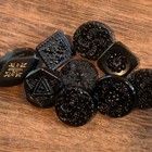 Antique Black Jet Glass Buttons Lot Star Geometric Floral Crafting Sewing 9pc 