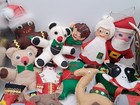 25 Vintage  Handmade Felt Christmas Tree Holiday Ornaments Santa Teddy Bear Star