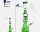 13  Inch  Glass Heavy Bong Hookah Water Pipe Heavy Beaker 14mm Bowl Green