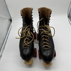 Vintage Roller Derby Wildcats Skates Black Leather Usa Quad Size 7 High Top