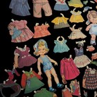 Large Vintage Mixed  Lot Cut Paper Dolls  4 Dolls Numerous Outfits Mcm Read