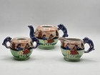 Vintage Japanese Child Lusterware Tea Set Hand Painted Scenes Of Children 