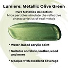 Jacquard Lumiere 8oz Fabric Paint Metallic Olive Green - Versatile  Fade-resista