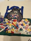 Vintage B Kliban Cat Hawaii Canvas Tote Painting Color Art Bag Paint Brush