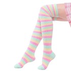 Littleforbig Cute Coral Fleece Knee Large  2 Pairs Ice-cream Multicolored