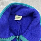 Vintage Ll Bean Blue Zip Up Fleece Green Accents Retro Medium