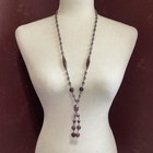 Vintage Antique Czech Faceted Amethyst Color Purple Glass Bead Necklace