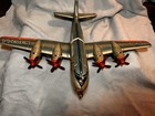 Vintage Tin Lithograph Toy Airplane Made In Japan 1950s Friction Powered Works