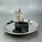 Vintage Mack Truck Bulldog Ashtray Chrome Metal Collectible Decor