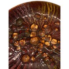 Vintage Mid Century Enamel On Copper Dish Brutalist Volcano Glaze Mcm