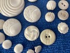 Lot Of 40 Vintage Deco White Shank Unique Fancy Patterns Sewing Buttons